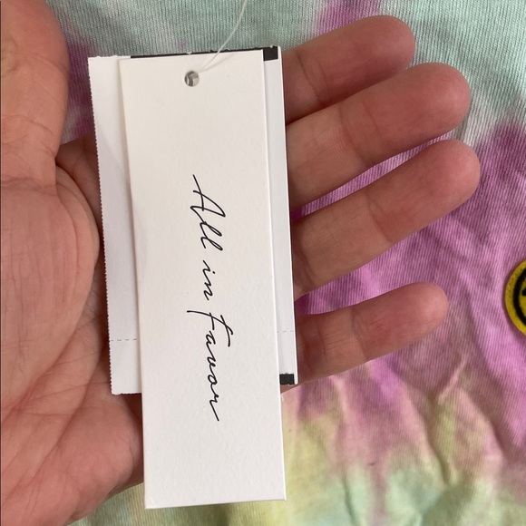 NWT All in Favor Pastel Tie-Dye Crewneck Long Sleeve Cropped Top M - Picture 4 of 10